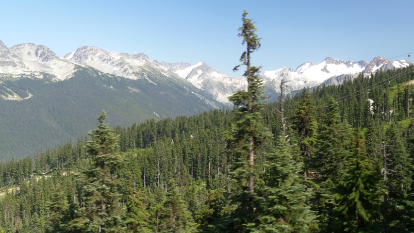 Canada, Whistler - The Whistler Blackcomb ski area seen from the gondola that takes you to the top