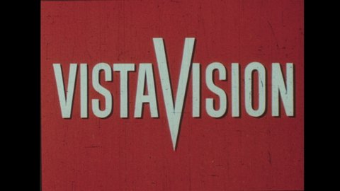1950s VistaVision is a Higher Resolution, Widescreen Variant of the 35mm Motion Picture Film created by Paramount Pictures. Multi-Color Title Screens Describe First Ever Movie Produced in 70mm Film. 