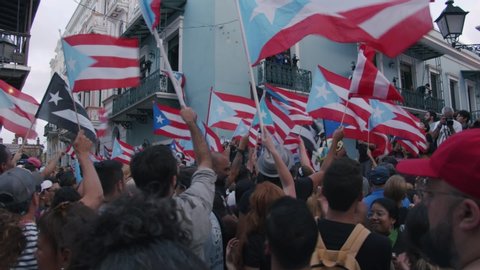 San Juan , Puerto Rico / Puerto Rico (US) - 07 16 2019: Ricardo Rosello resignation day protest