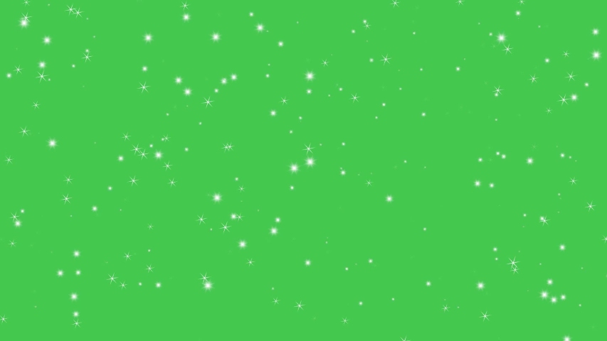 Stars shine effect background on green screen animation. Christmas decoration.