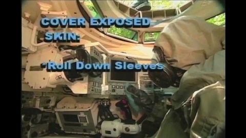 CIRCA 1990s - A 1990s Gulf War training film tells United States soldiers how to cope with Depleted Uranium contamination.