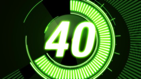 Cool neon 60 seconds(a minute) countdown last 1 second stop