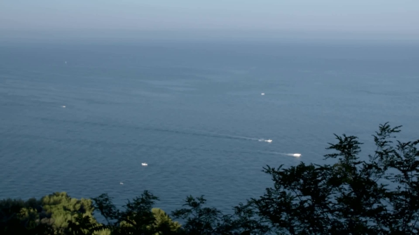Conero, Marche Italian lanscape from Sirolo panoramic terrace.