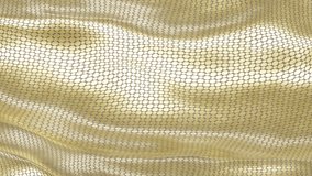 Golden ocean, wavy gold fabric reflective metal mesh, seamless shiny background, 4K endless loop, made with elegance and finance presentations in mind. Super detailed with micro scratches on surface - Powered by Shutterstock - Get 15% off with code: PIKWIZARD15