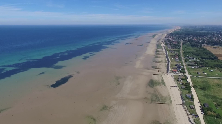 D-Day Landing Site, Gold Beach- Ver-sur-Mer, Normandy, France Aerial