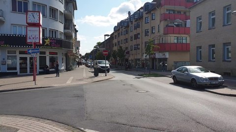 MOERS / GERMANY - AUGUST 16 2019 : The Homberger Street is leading through the center of the city.