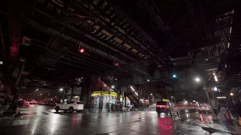 New York City , New York / United States - 12 12 2018: Rainy Night in NYC