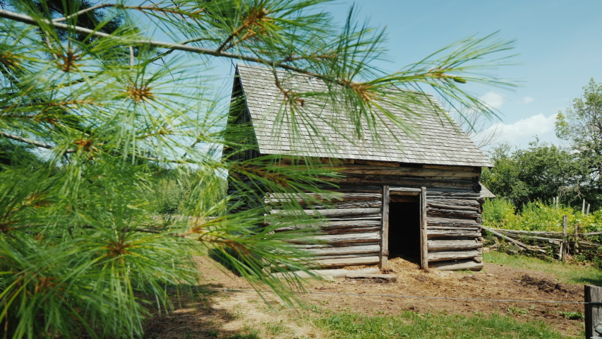An old barn for chickens and other poultry. Farm life in the countryside