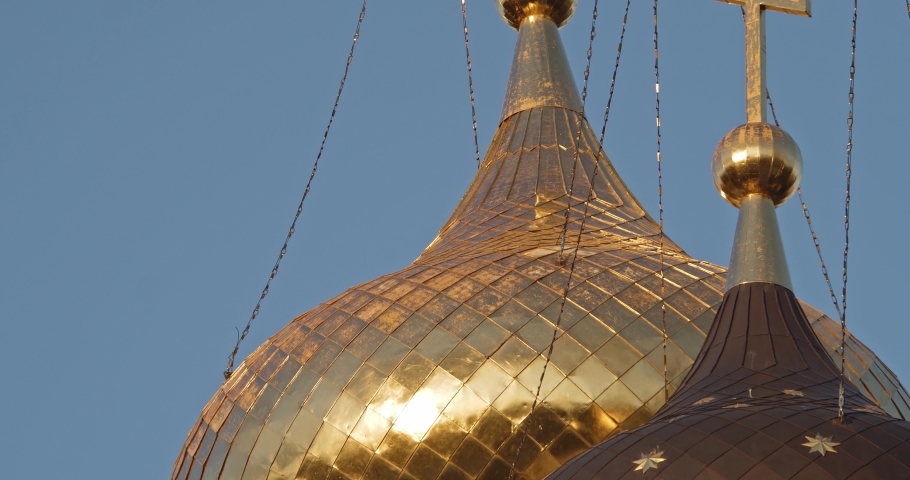 The building of the orthodox church of Alexander Newsky was financed by a russian oligarch. Russia, Moscow, Europe, Summer 2019, Blackmagic Pocket Cinema Camera 4K, Stock Footage, photo, 4Kp50, Raw