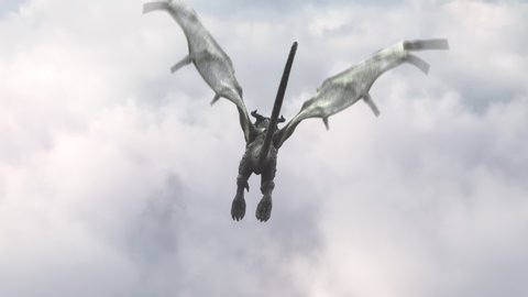 Realistic Dragon flying in the sky. Production Quality footage in ProRes HQ codec, 30 FPS.