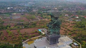 Aerial view statue hindu god garuda wisnu kencana Statue, Bali. Statue 