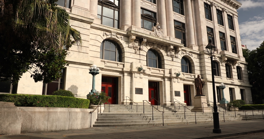 Exterior of the historic Louisiana Supreme State Court in the French quarter of New Orleans USA