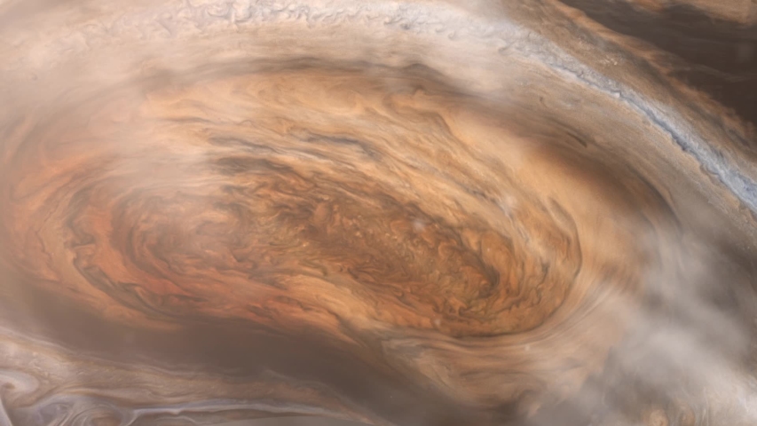 Great Red Spot, an Ancient Storm in the Atmosphere of Jupiter. Elements of this video furnished by NASA. 