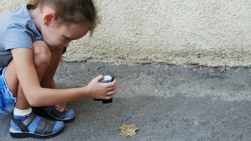 Girl shoots video on camcorder