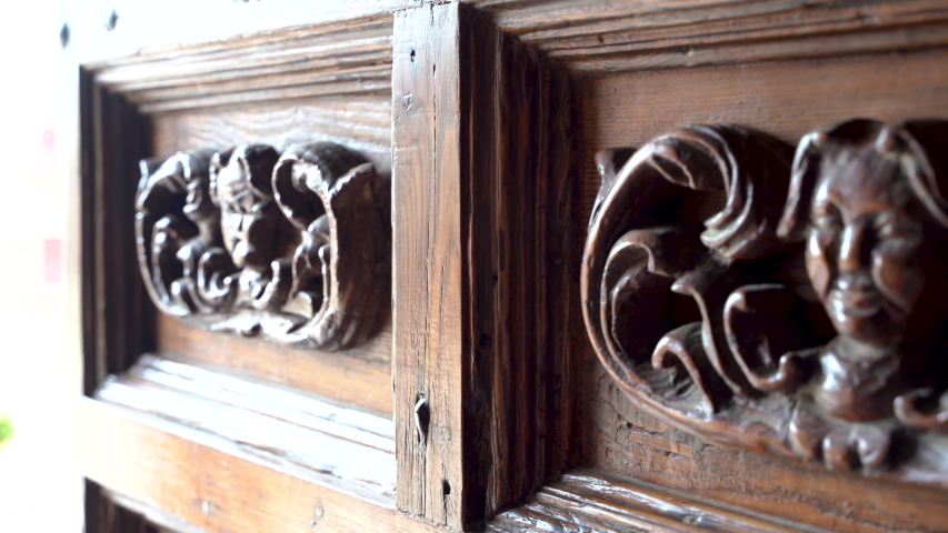 Cefalù, Sicily - August 24, 2019. Details of Cefalù Cathedral