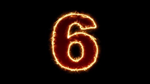 Number 3 Reveal Fire Plasma Glowing Stock Footage Video (100% Royalty ...