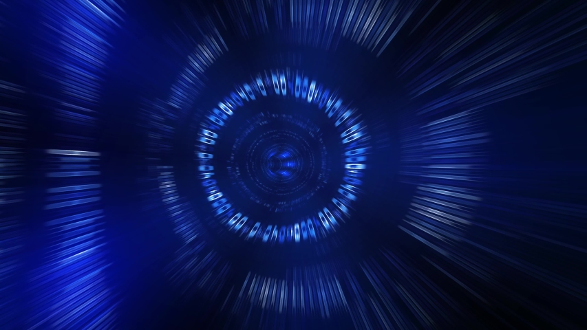 Data tunnel journey. Shot inside fibre optic cable. Transmission of digital information as a binary signal Royalty-Free Stock Footage #1036917719