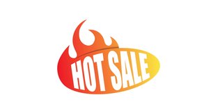 Hot sale in the fire on white background