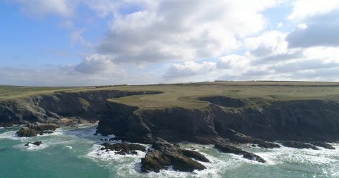 Cornwall, UK Coastline Drone Video