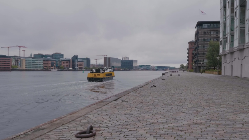Copenhagen waterfront, Islands Brygge, public ferry, transport