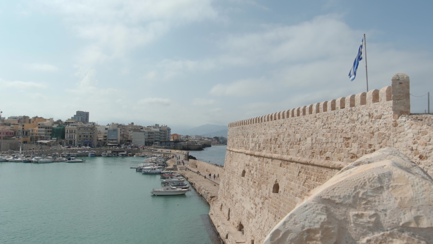 View of Heraklion city from the Venetian Koules Fortress, Crete, Greece
