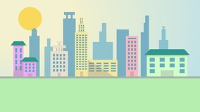 City buildings while day turns into night animation - Powered by Shutterstock - Get 15% off with code: PIKWIZARD15