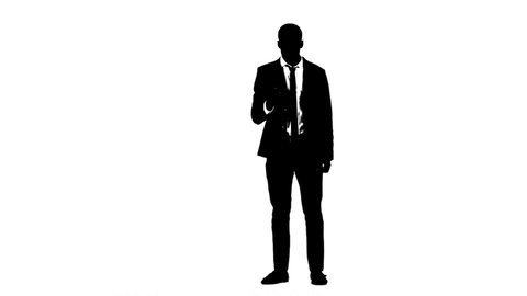 Business Man Silhouette Pose Stock Vector (Royalty Free) 743204881 ...