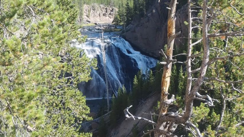 Gibbon Falls is a waterfall on the Gibbon River in northwestern Yellowstone National Park in the United States. Gibbon Falls has a drop of approximately 84 feet (26 m).