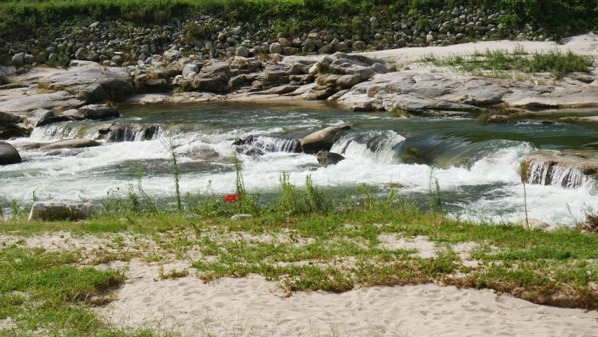 Stream with many rock in mountain in Saga prefecture, JAPAN.
