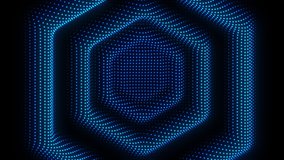 Travel through abstract neon tunnel of digital LED dots. Hexagon shape. Glowing looped motion background - Powered by Shutterstock - Get 15% off with code: PIKWIZARD15