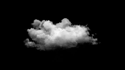 4K 3D Realistic Cloud, 4K Cloud Footage Ready to use in your Composition, 3D Puffy fluffy white sky cloud, isolated realistic Cloud on black background