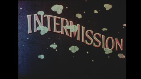 1960s Drive-in Movie Theater Intermission Announcement. Alien Leaves Snack Bar in Flying Saucer. Soda Jerk Declares: They Come From Miles to Enjoy Our Intermission. 