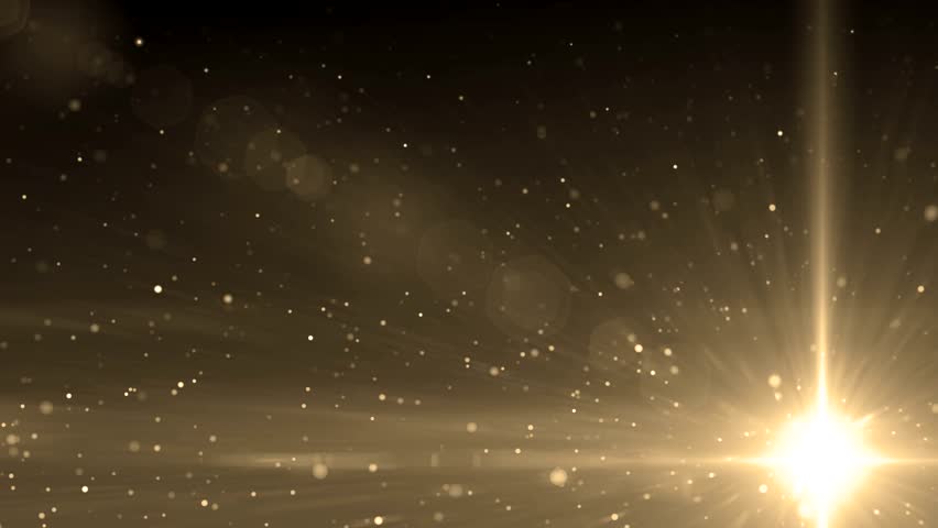 Lights golden bokeh background. Abstract motion background with spotlights and rays lens flares.  Angular animation.  loop able abstract background circles.