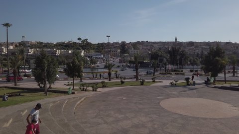 Meknès / Morocco - 05 10 2019: MEKNÈS, MOROCCO, May 10, 2019 - Wide views of the medina, old town.