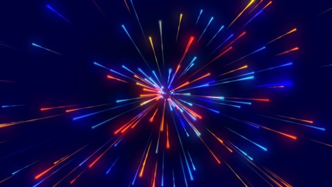 Red blue fireworks abstract cosmic background (loop video)