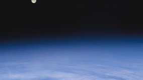 Planet Earth seen from the International Space Station with the moon setting over horizon, Time Lapse 4K. Images courtesy of NASA Johnson Space Center