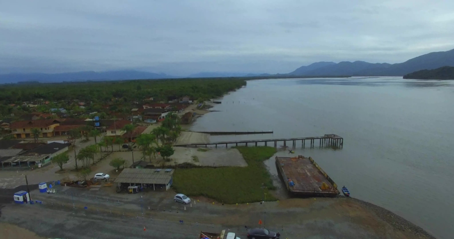 Vila da Gloria Ferry. Joao de Souza Mello and Alvim Road.
South America, Brazil, Santa Catarina state. Ferry Boat Vila da Gloria. 