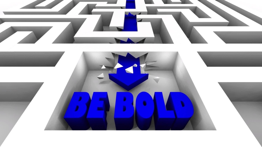 Be Bold Fearless Take Big Action Courage Brave Maze Arrow 3d Animation | Shutterstock HD Video #1037066558