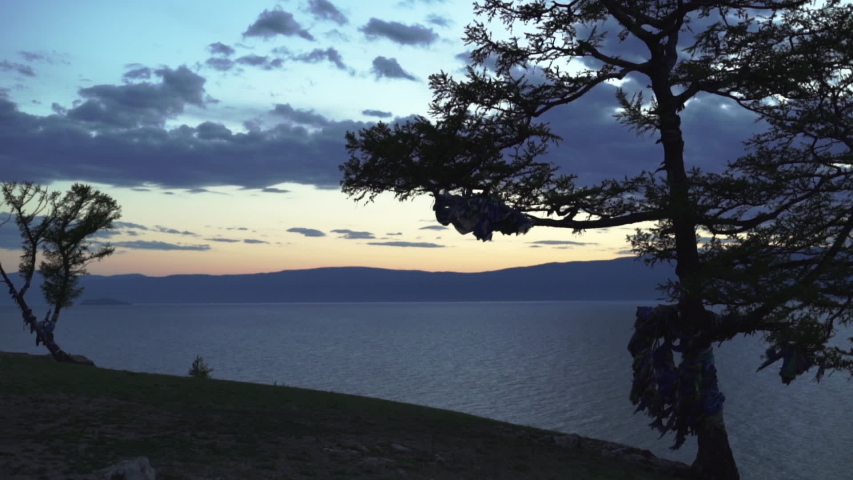 Sunset over Lake Baikal in Russia
