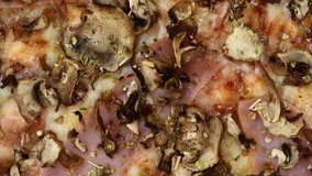Homemade Mushroom Pizza (seamless loopable; in 4K)