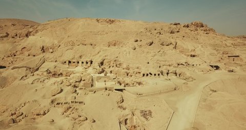 Ancient Tomb Burial sites and Derelict Village ruins in Luxor Valley of the Kings