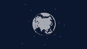 Animation pixels, planet earth, video with included alpha channel. Cartoon