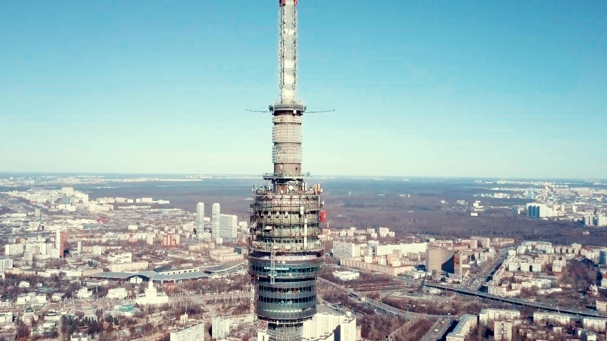 The view from the height of the Moscow television tower Ostankino.