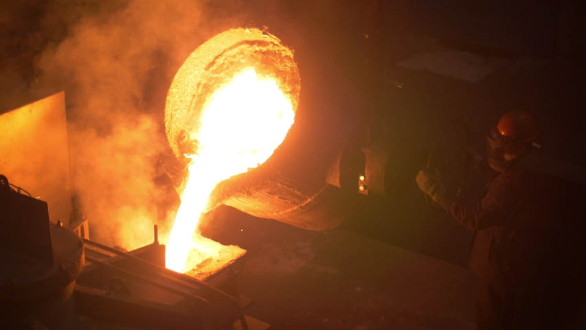 Industrial Worker Casting Metal at Stock Footage Video (100% Royalty ...