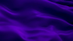 Silk Flag Animation of Indigo color background video waving in wind. Realistic ultramarine violet Flag background. Indigo color Flag Looping Closeup 1080p Full HD footage. Indigo Satin flag deep blue
