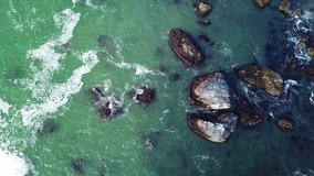 Coasta drone flight over Bodega Bay. Shots include beaches, ocean coast, and various angles of each.