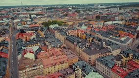 Stockholm/SWEDEN  08/07/2019 video of Stockholm taken by drone camera 