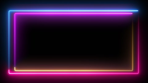 Glowing Neon Frame Abstract Background Stock Footage Video (100% ...