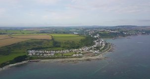 Aerial drone footage of Looe coast, Cornwall