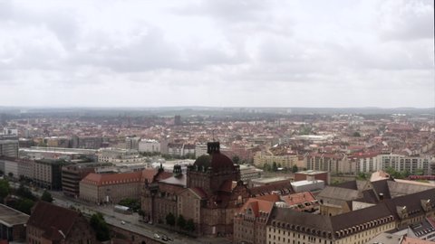 Nuremberg (Nürnberg) in Germany and its architecture from above.